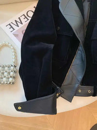 Kurtka Czarny Kontrast Velvet & Leather