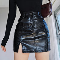 Spódnica Czarna Skóra Python