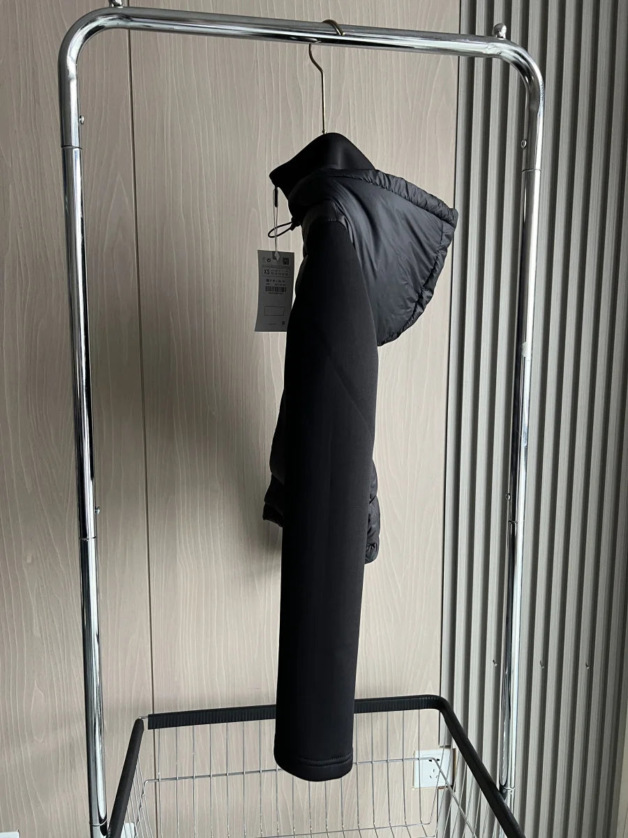 Kurtka Czarna Hybrid Puffer & Softshell