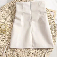 Spódnica Czarna Wiązana Linia z Ekoskóry