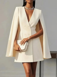 Sukienka Czarna Peleryna Elegance